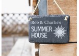 hand cut welsh slate garden sign for your summer house